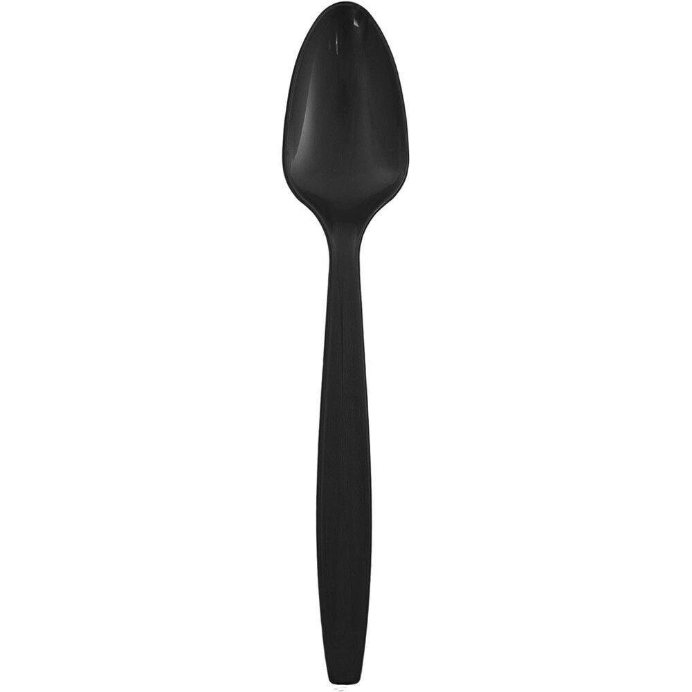 JAM PAPER Big Party Pack of Premium Plastic Spoons, Black, 100 Disposable Spoons/Box MPN:297SP100BL