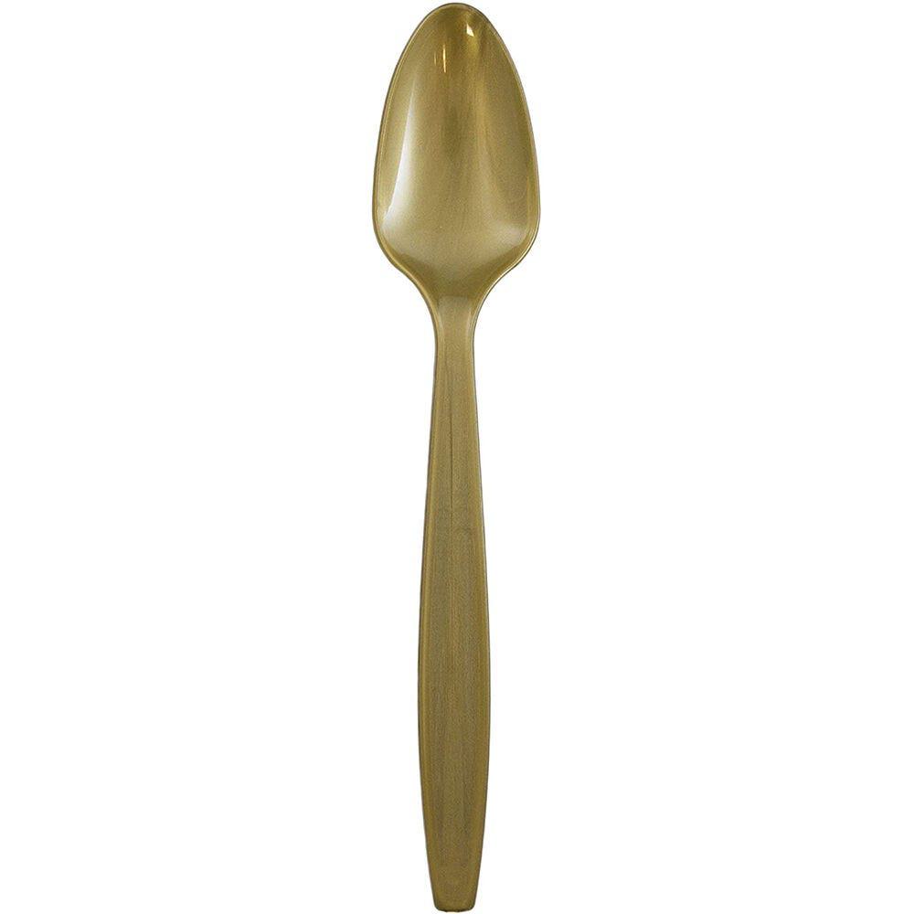 JAM PAPER Big Party Pack of Premium Plastic Spoons, Gold, 100 Disposable Spoons/Box MPN:297SP100GL