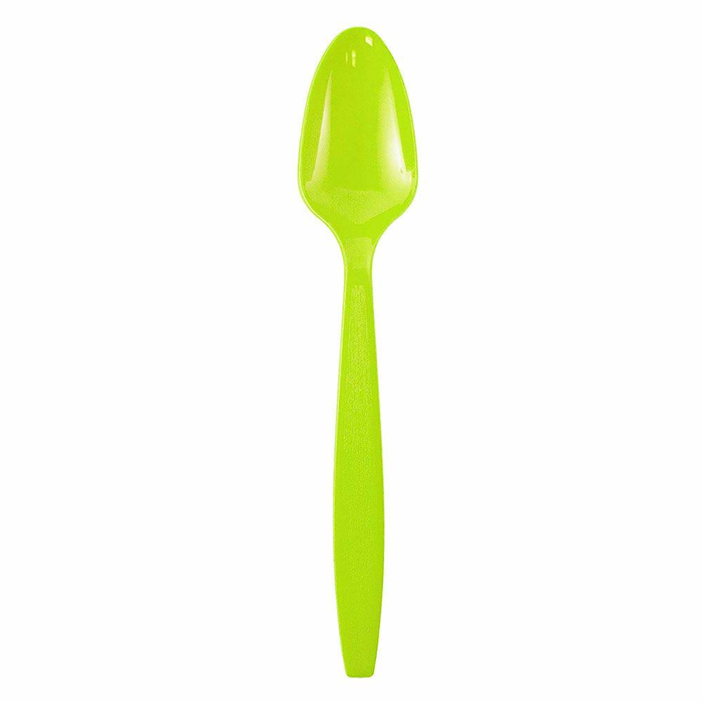 JAM PAPER Big Party Pack of Premium Plastic Spoons, Lime Green, 100 Disposable Spoons/Box MPN:297SP100LI