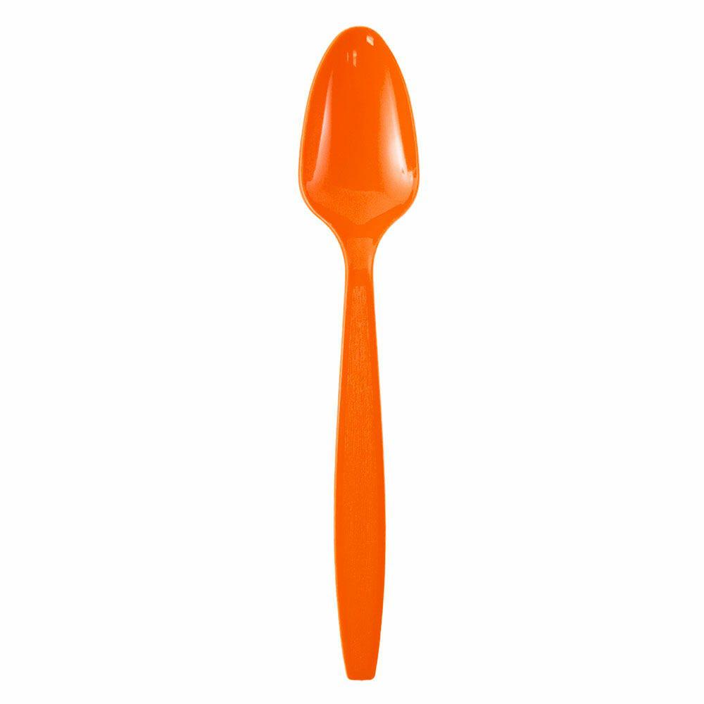 JAM PAPER Big Party Pack of Premium Plastic Spoons, Orange, 100 Disposable Spoons/Box MPN:297SP100OR