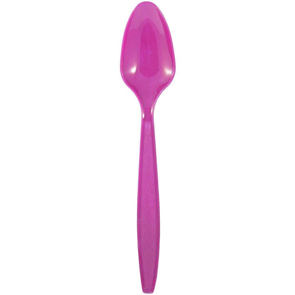 JAM PAPER Big Party Pack of Premium Plastic Spoons, Pink, 100 Disposable Spoons/Box MPN:297SP100PI