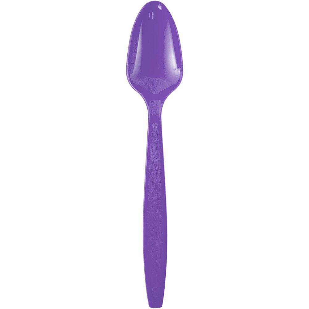 JAM PAPER Big Party Pack of Premium Plastic Spoons, Purple, 100 Disposable Spoons/Box MPN:297SP100PU