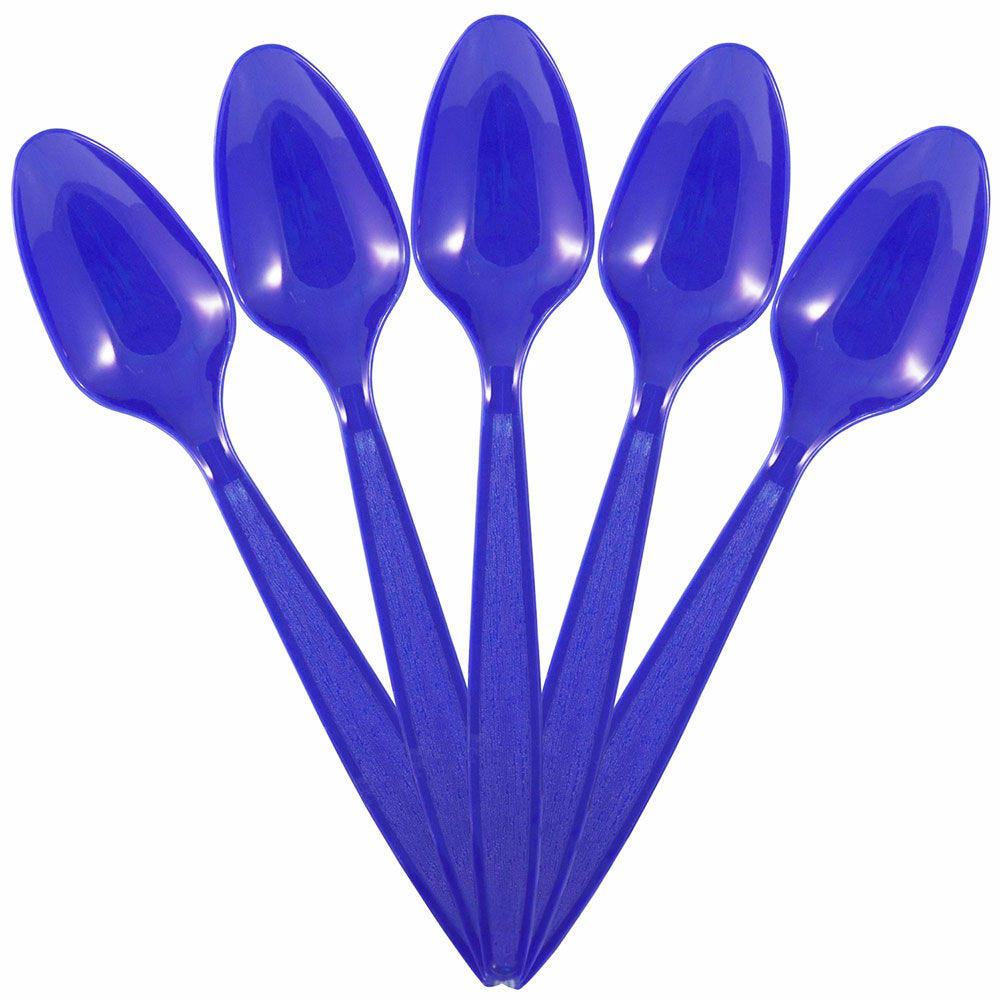 JAM PAPER Big Party Pack of Premium Plastic Spoons, Royal Blue, 100 Disposable Spoons/Box MPN:297SP100RB