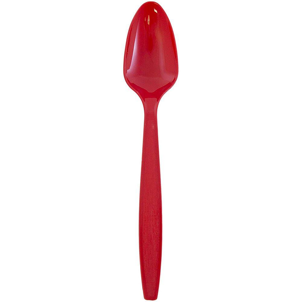 JAM PAPER Big Party Pack of Premium Plastic Spoons, Red, 100 Disposable Spoons/Box MPN:297SP100RE
