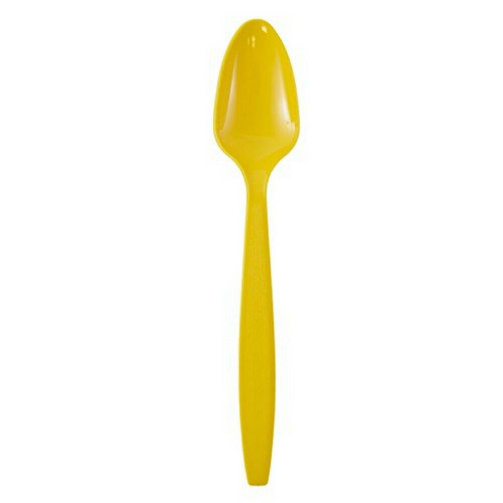 JAM PAPER Big Party Pack of Premium Plastic Spoons, Yellow, 100 Disposable Spoons/Box MPN:297SP100YE
