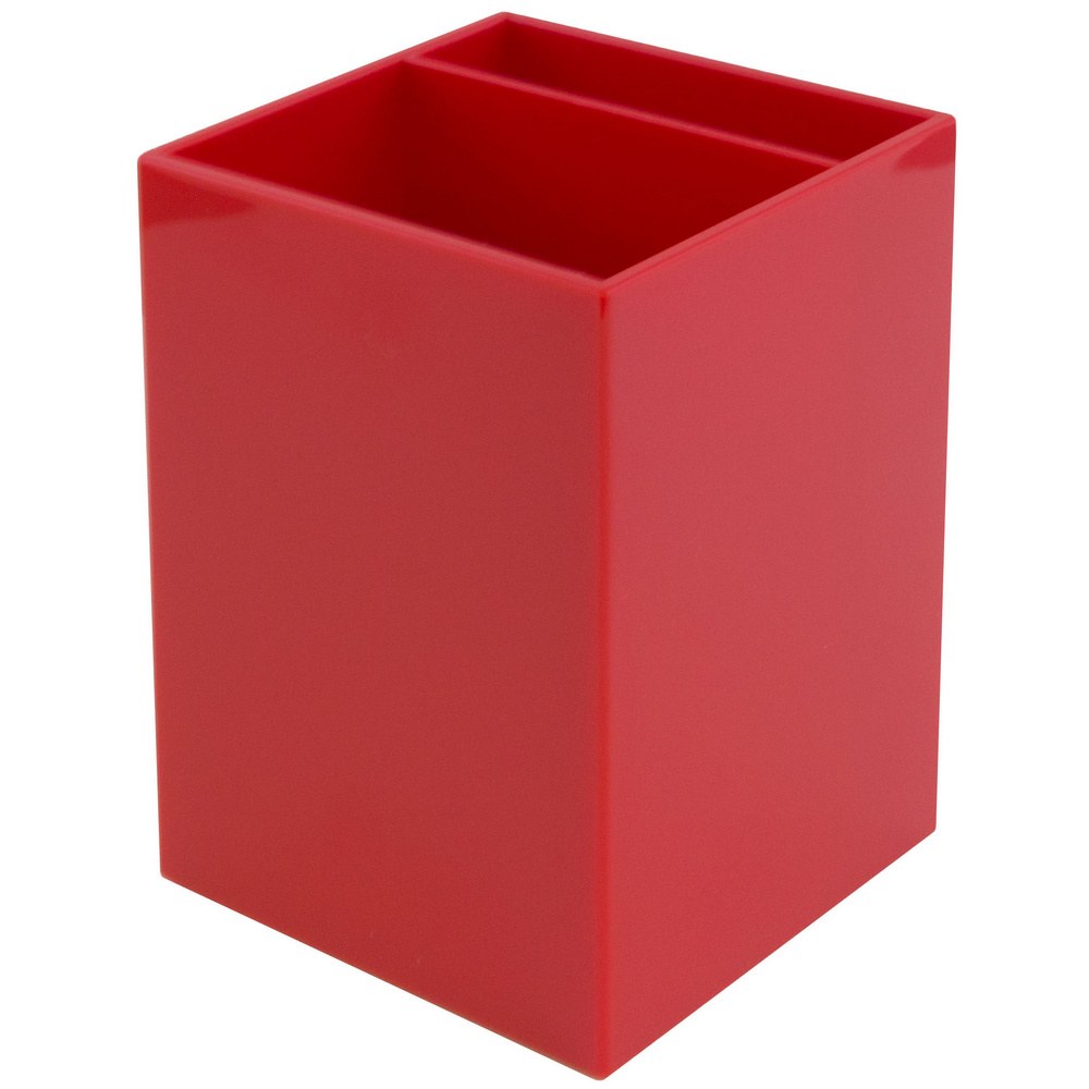 JAM Paper Pen Holder, 3-7/8inH x 2-3/4inW x 2-3/4inD, Red MPN:341RE