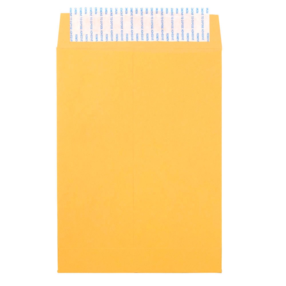 JAM Paper Open-End Envelopes, 6-1/2in x 9-1/2in, Peel & Seal Closure, Brown Kraft, Pack Of 500 Envelopes MPN:13034229C