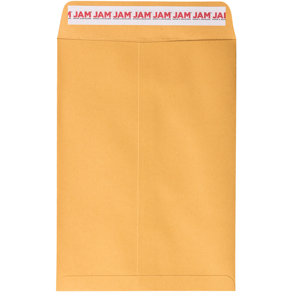 JAM Paper Envelopes, 7-1/2in x 10-1/2in, Peel & Seal, Brown, Pack Of 50 Envelopes MPN:13034230I