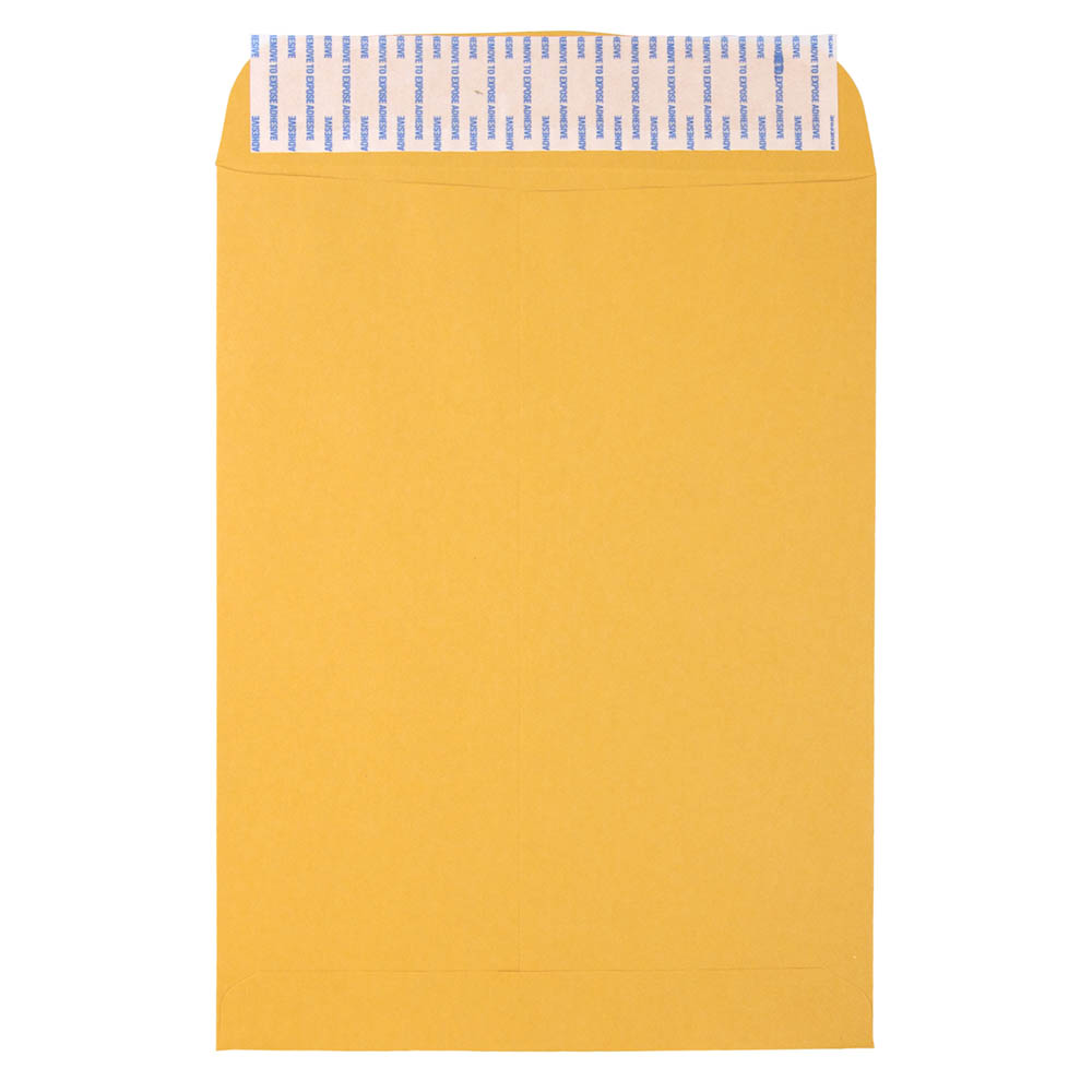 JAM Paper Open-End Envelopes, 9in x 12in, Peel & Seal Closure, Brown Kraft, Pack Of 500 Envelopes MPN:13034231C