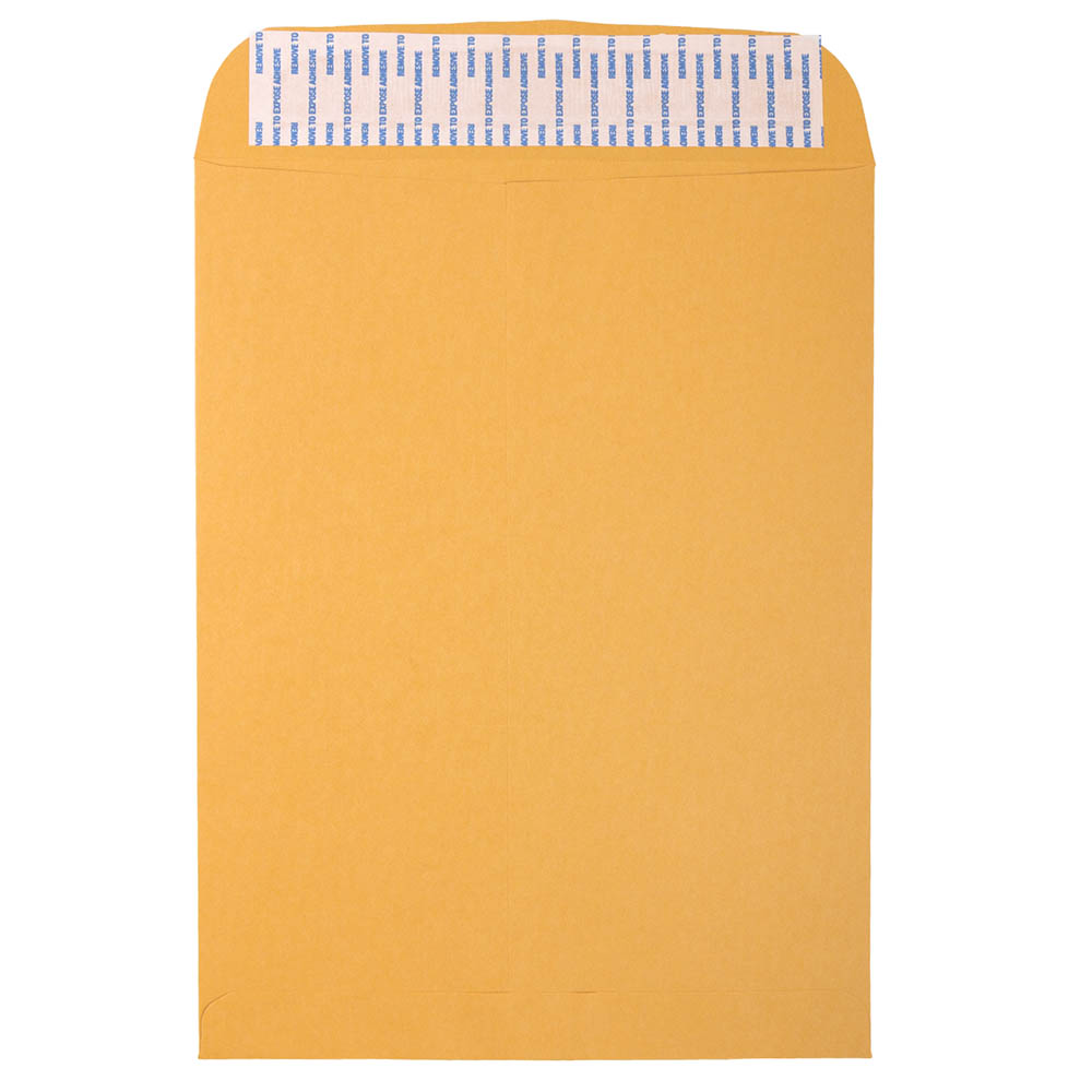 JAM Paper Open-End Envelopes, 9-1/2in x 12-1/2in, Peel & Seal Closure, Brown Kraft, Pack Of 500 Envelopes MPN:13034232C