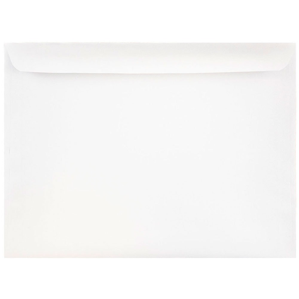JAM Paper Booklet Envelopes, 9in x 12in, Gummed Seal, White, Pack Of 25 MPN:13751