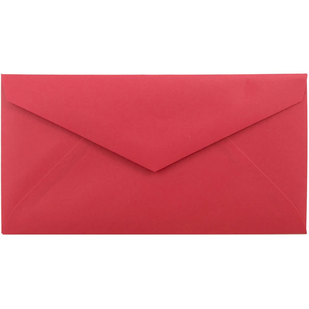 JAM Paper Booklet Envelopes, #7 3/4 Monarch, Gummed Seal, 30% Recycled, Red, Pack Of 25 MPN:151014