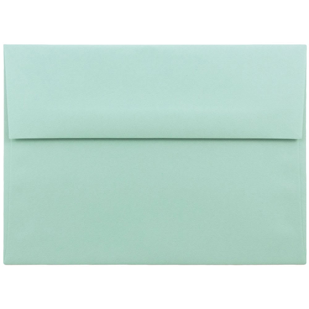 JAM Paper Booklet Invitation Envelopes, A7, Gummed Seal, Aqua Blue, Pack Of 25 MPN:1523985