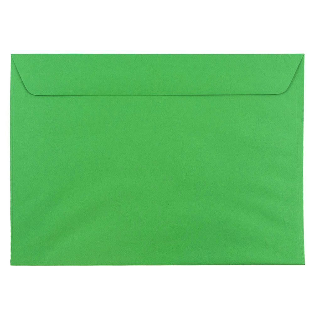 JAM Paper Booklet Envelopes, 9in x 12in, Gummed Seal, 30% Recycled, Green, Pack Of 25 MPN:154124