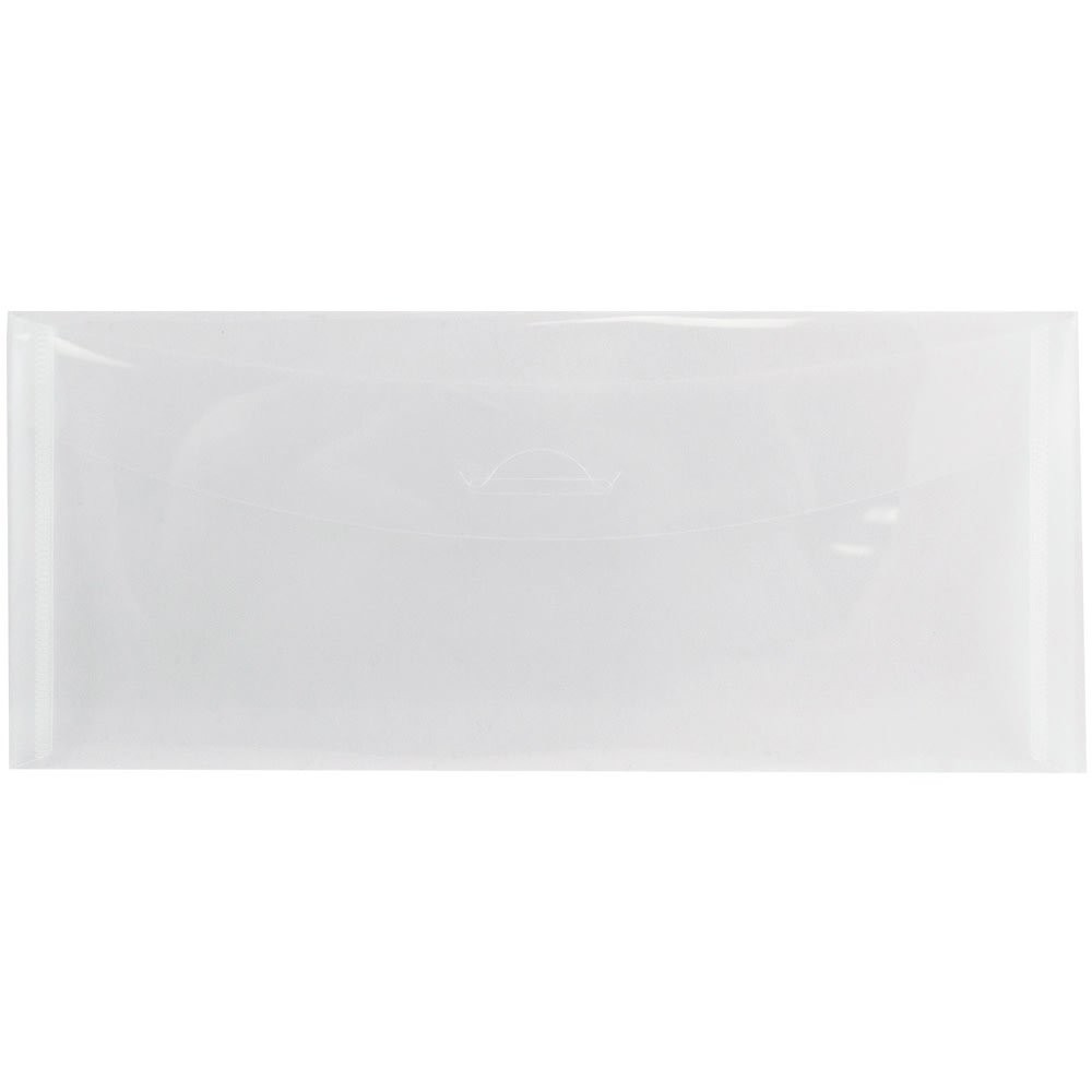 JAM Paper #10 Plastic Business Envelopes, Tuck Flap Closure, Clear, Pack Of 12 MPN:1541740
