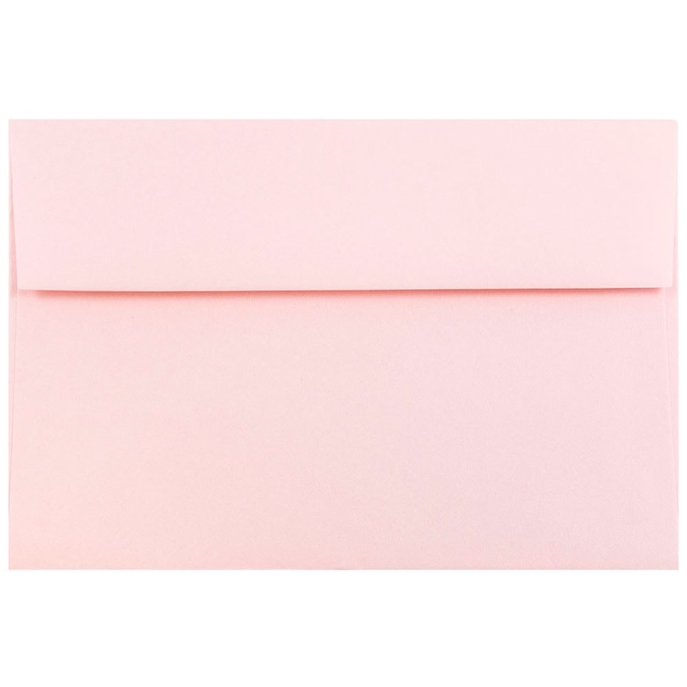 JAM Paper Booklet Invitation Envelopes, A8, Gummed Seal, Light Baby Pink, Pack Of 25 MPN:155629