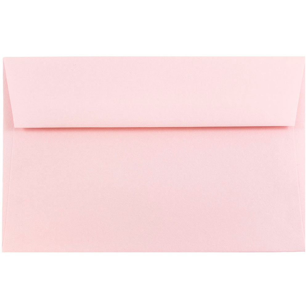 JAM Paper Booklet Invitation Envelopes, A9, Gummed Seal, Light Baby Pink, Pack Of 25 MPN:155698