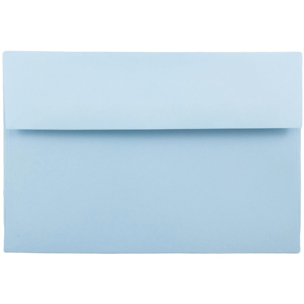 JAM Paper Booklet Invitation Envelopes, A9, Gummed Seal, Light Baby Blue, Pack Of 25 MPN:155699