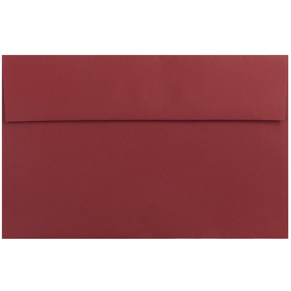 JAM Paper Booklet Invitation Envelopes, A10, Gummed Seal, Dark Red, Pack Of 25 MPN:157468