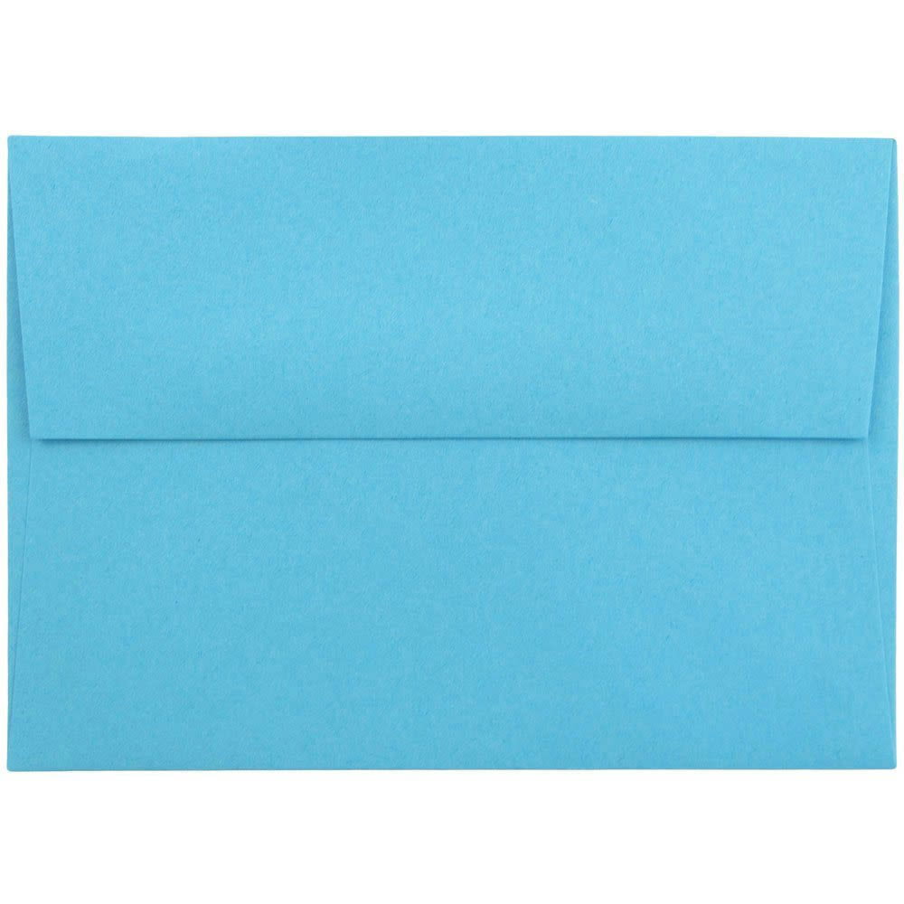 JAM Paper Booklet Envelopes, A1, Gummed Seal, 30% Recycled, Blue, Pack Of 25 MPN:15805