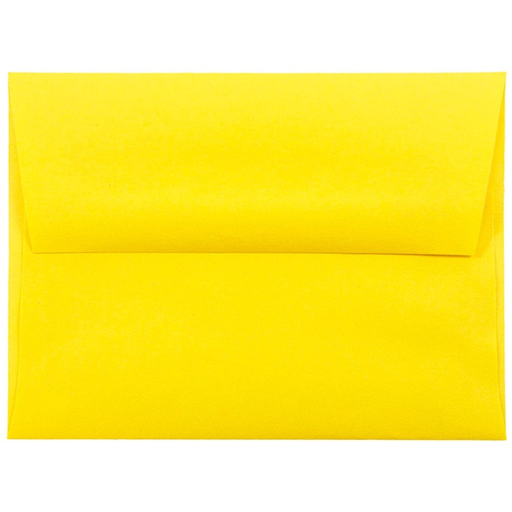 JAM Paper Booklet Invitation Envelopes, A2, Gummed Seal, 30% Recycled, Yellow, Pack Of 25 MPN:15839