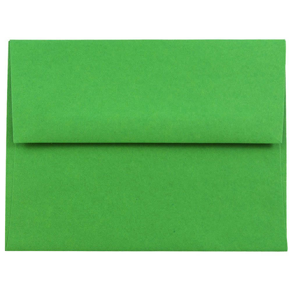 JAM Paper Booklet Invitation Envelopes, A2, Gummed Seal, 30% Recycled, Green, Pack Of 25 MPN:15843