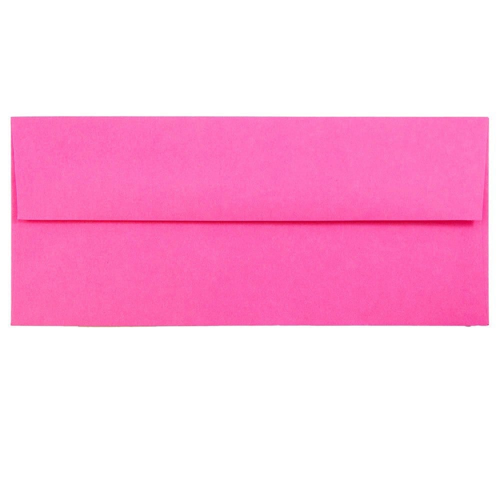 JAM PAPER #10 Business Colored Envelopes, 4 1/8 x 9 1/2, Ultra Fuchsia Hot Pink, 25/Pack MPN:15847