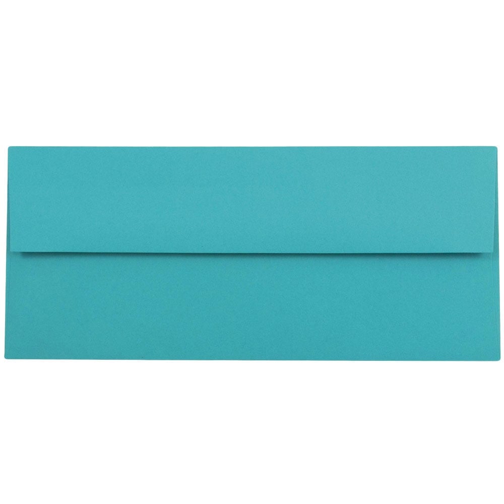 JAM PAPER #10 Business Colored Envelopes, 4 1/8 x 9 1/2, Sea Blue Recycled, 25/Pack MPN:15858