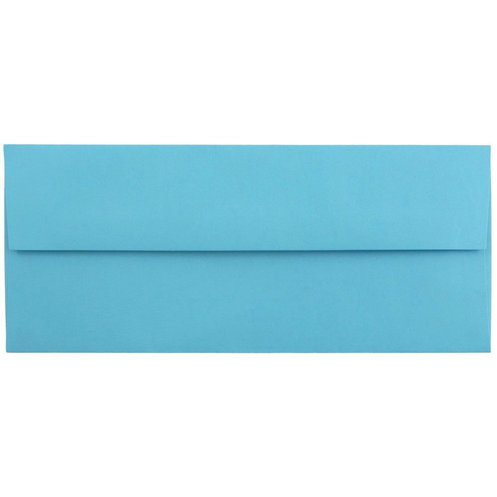 JAM PAPER #10 Business Colored Envelopes, 4 1/8 x 9 1/2, Blue Recycled, 25/Pack MPN:15861