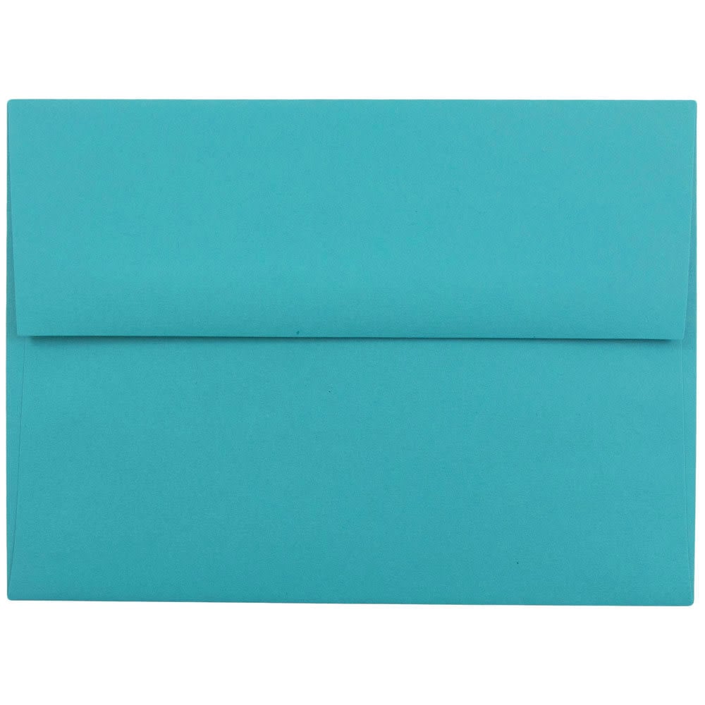 JAM Paper Booklet Invitation Envelopes, A6, Gummed Seal, 30% Recycled, Sea Blue, Pack Of 25 MPN:15903