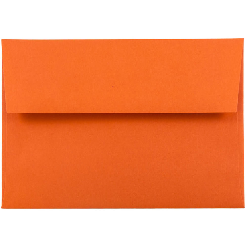 JAM Paper Booklet Invitation Envelopes, A6, Gummed Seal, 30% Recycled, Orange, Pack Of 25 MPN:15905