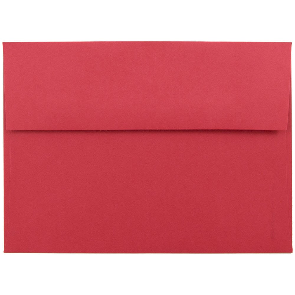 JAM Paper Booklet Invitation Envelopes, A7, Gummed Seal, 30% Recycled, Red, Pack Of 25 MPN:15945
