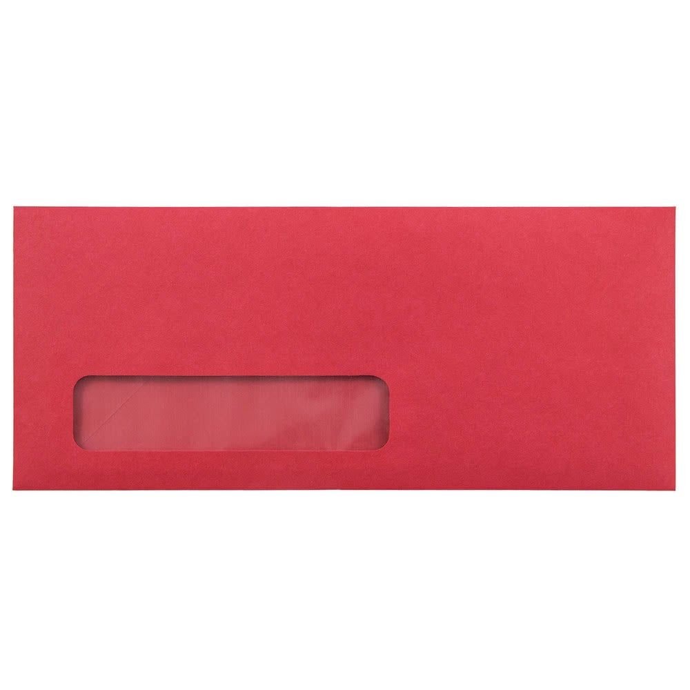 JAM Paper Single-Window 4 1/8in x 9 1/2in Booklet Envelopes, Gummed Closure Red, Pack Of 25 MPN:163733D