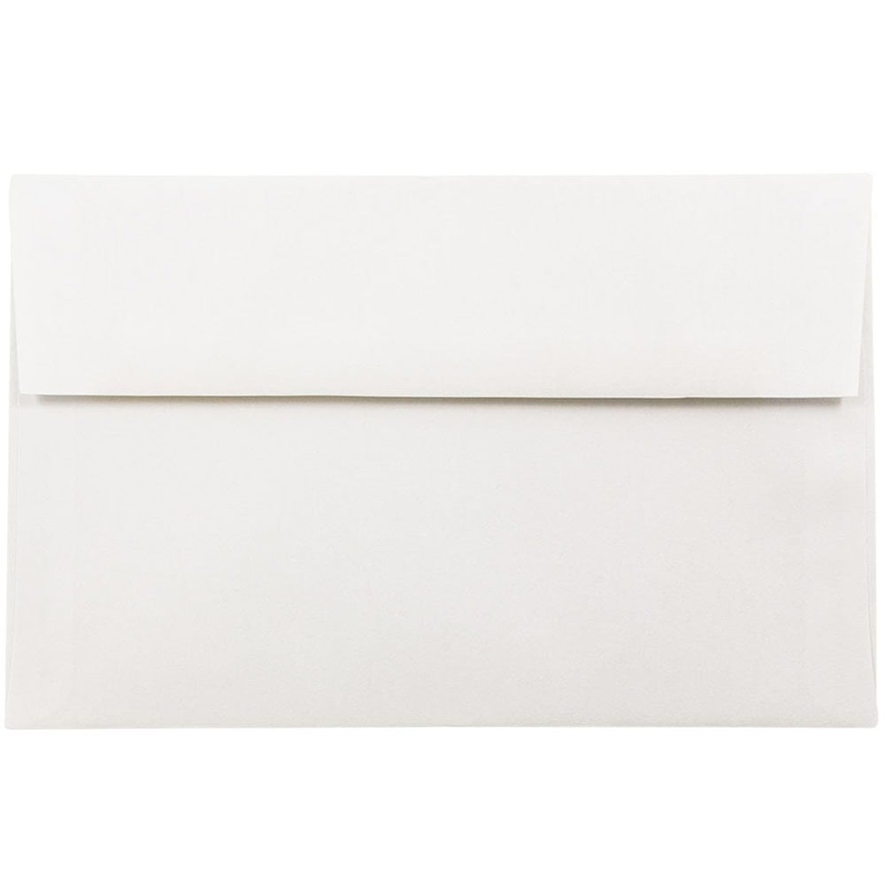 JAM Paper Booklet Invitation Envelopes, A10, Gummed Seal, Strathmore Bright White, Pack Of 25, 191220 MPN:191220