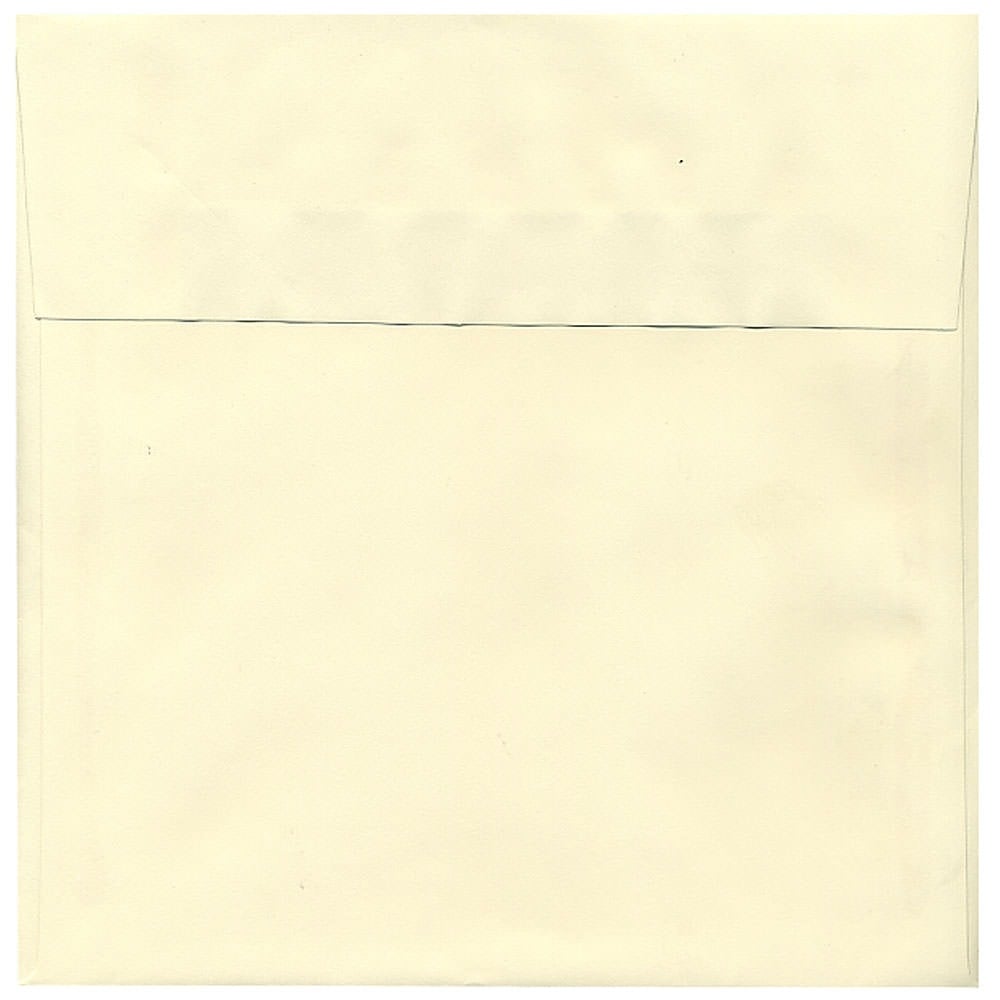 JAM Paper Strathmore Invitation Envelopes, 8 1/2in x 8 1/2in, Gummed Seal, Ivory, Pack Of 25 MPN:191284