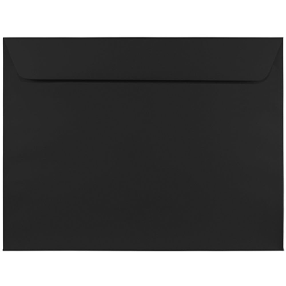 JAM Paper Booklet Envelopes, 9in x 12in, Gummed Seal, Smooth Black, Pack Of 25 MPN:2112755