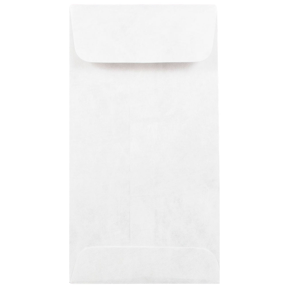 JAM Paper Tyvek Coin Envelopes, #7, Gummed Seal, White, Pack Of 50 Envelopes MPN:2131076C