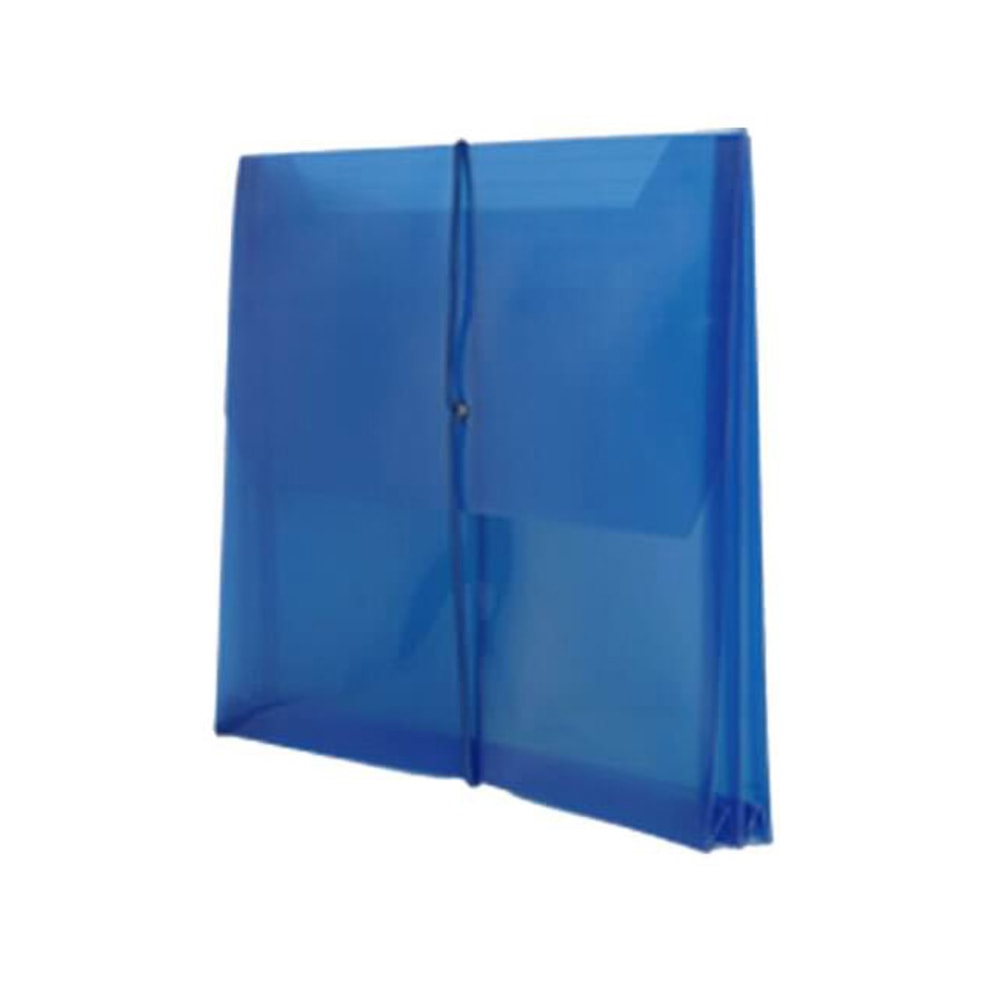 JAM Paper Plastic Booklet Expansion Envelopes, Letter-Size, 9 3/4in x 13in, Snap Closure, Blue MPN:218E25BU