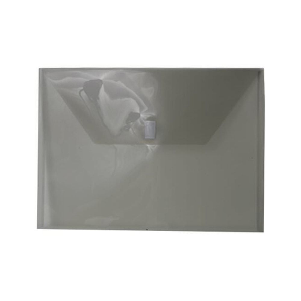 JAM Paper Plastic Booklet Envelopes, Letter-Size, 9 3/4in x 13in, Hook & Loop Closure, Letter-Size, Hook & Loop Closure, Smoke, Pack Of 12 MPN:218V0SM
