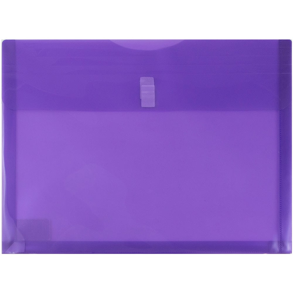JAM Paper Plastic Booklet Envelopes, Letter-Size, 9 3/4in x 13in, Hook & Loop Closure, Light Purple, Pack Of 12 MPN:218V1PU
