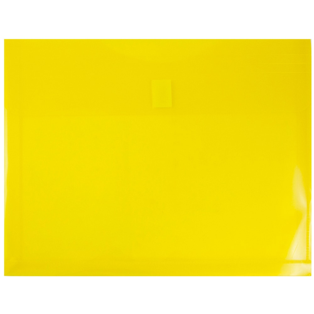 JAM Paper Plastic Booklet Expansion Envelopes, Letter-Size, 9 3/4in x 13in, Hook & Loop Closure, Dark Yellow, Pack Of 12 MPN:218V1YE