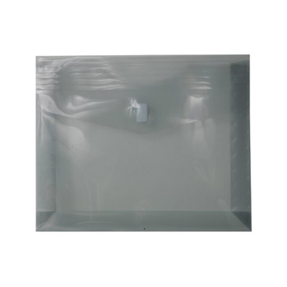 JAM Paper Plastic Booklet Expansion Envelopes, Letter-Size, 9 3/4in x 11 3/4in, Hook & Loop Closure, Smoke, Pack Of 12 MPN:218V2SM