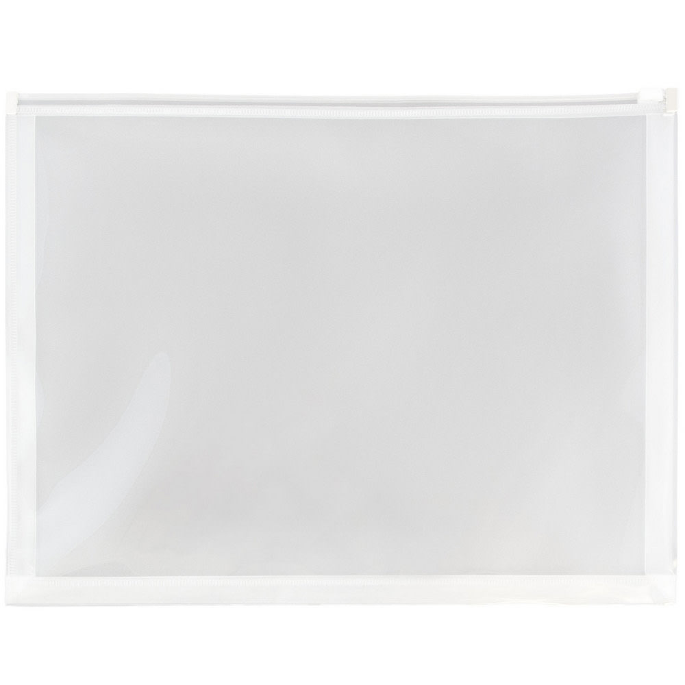 JAM Paper Plastic Envelopes, Zipper Closure, Letter-Size, 9 3/4in x 13in, Clear, Pack Of 12 MPN:218Z1CL
