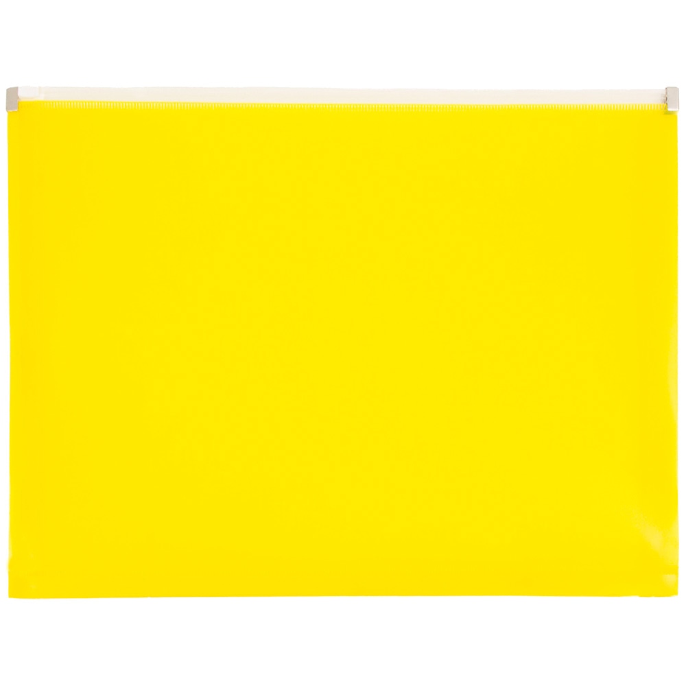 JAM Paper #10 Plastic Envelopes, Zipper Closure, Yellow, Pack Of 12 MPN:218Z1YE