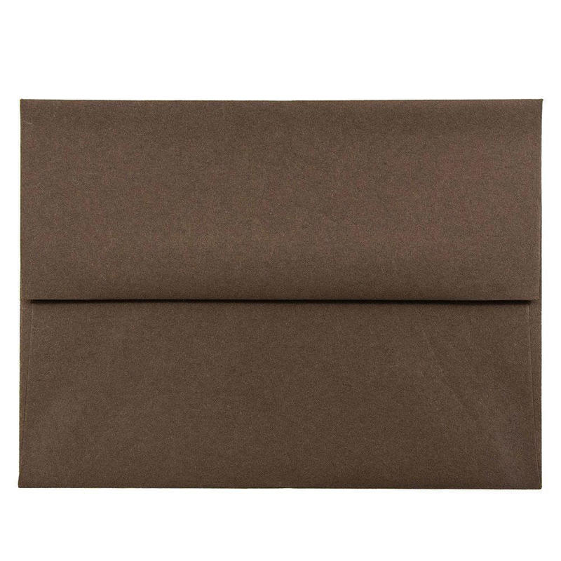 JAM Paper Booklet Invitation Envelopes, A2, Gummed Seal, 100% Recycled, Chocolate Brown, Pack Of 25 MPN:233709