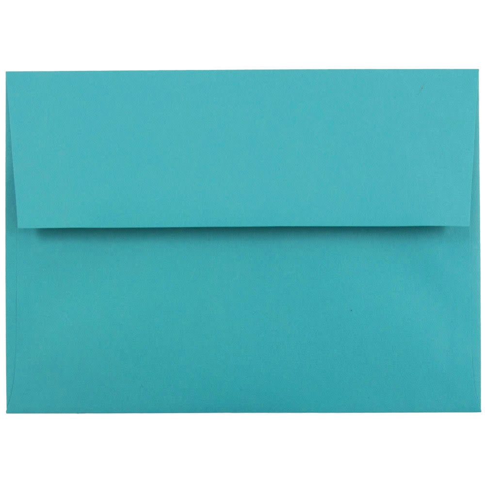 JAM Paper Booklet Invitation Envelopes, A7, Gummed Seal, 30% Recycled, Sea Blue, Pack Of 25 MPN:27785