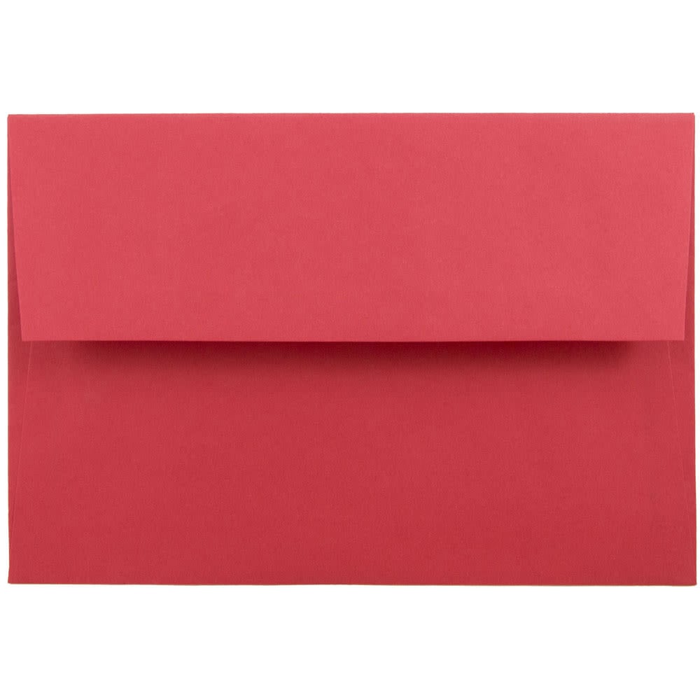 JAM Paper Booklet Invitation Envelopes, A8, Gummed Seal, 30% Recycled, Red, Pack Of 25 MPN:27799