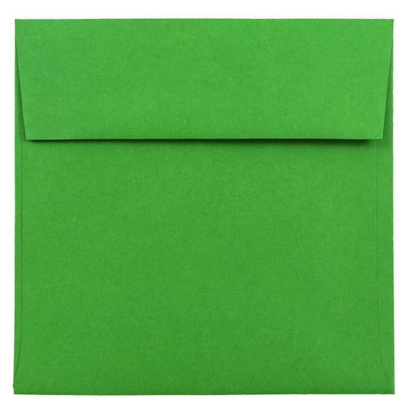 JAM Paper Color Square Invitation Envelopes, 6in x 6in, Gummed Seal, 30% Recycled, Green, Pack Of 25 MPN:2792267