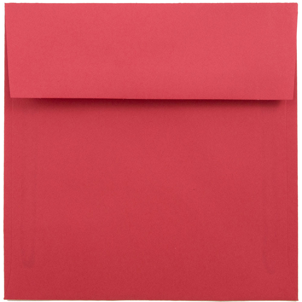 JAM Paper Color Square Invitation Envelopes, 6in x 6in, Gummed Seal, Red, Pack Of 25 Envelopes MPN:2792270