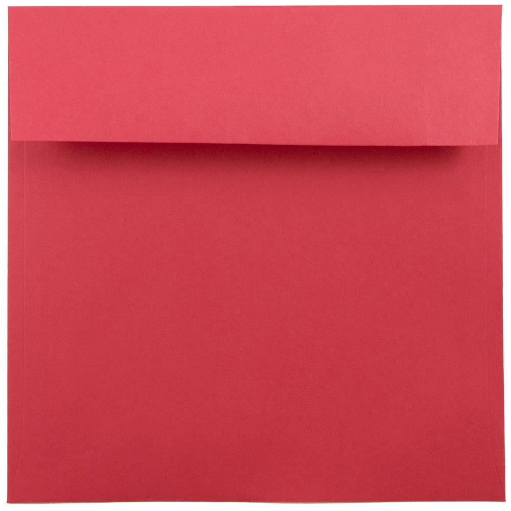 JAM Paper Color Square Invitation Envelopes, 7 1/2in x 7 1/2in, Gummed Seal, 30% Recycled, Red, Pack Of 25 MPN:2792291